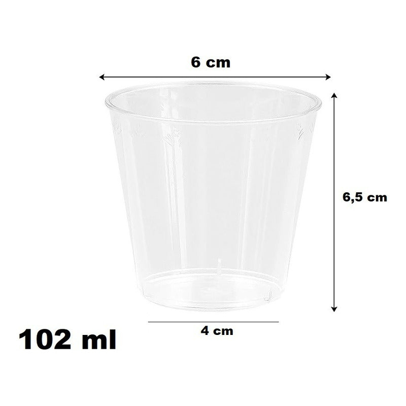 25 Set De Vasos Shot Postres Pocillos Vasos Plastico 102 Ml Transparente