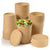X100 Potes Contenedor De Alimentos Pote Kraft C/tapa 32oz