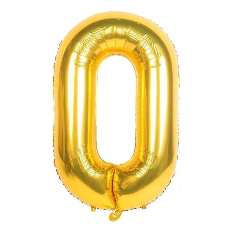 Globo De Numero 0 Globo Decoracion Cumpleaños Globo De 40cm Dorado