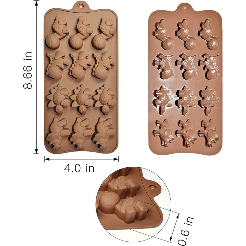 Pack X4 Moldes De Chocolate Dino Molde Chocolate Dinosaurios