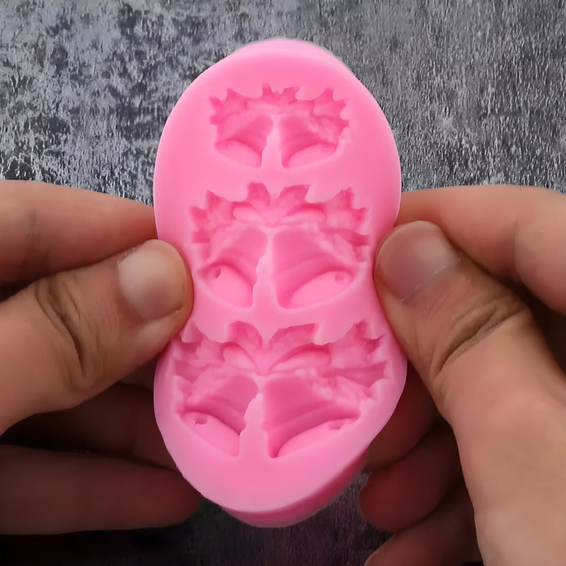 Molde De Silicona Molde Campanas Molde Fondant Campanas 2319 - Rosa Campanas 3 Cavid 2319