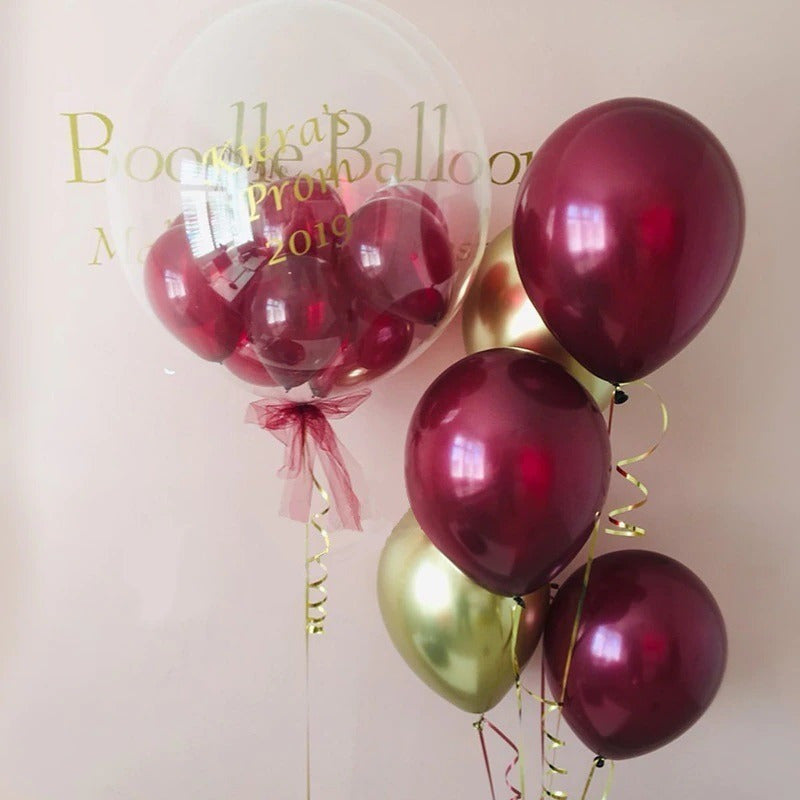 Pack 25 Set De Cumpleaños Globos Cumpleaños Globos Vinotinto Vinotinto 100945