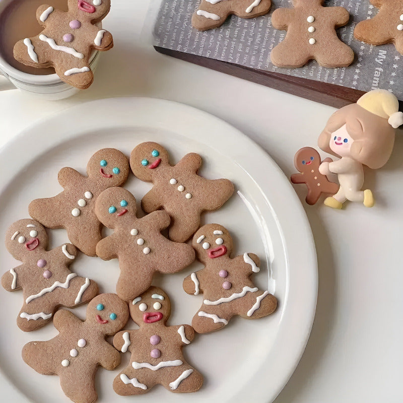 Set 4 Cortador Galletas Navidad Molde Galleta De Jengibre Plateado / Cortador Galletas Jengibre 4pcs