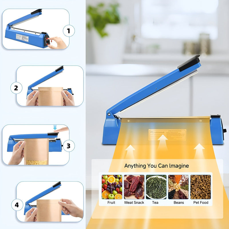 Sellador De Bolsas Selladora Termica Selladora Plastico 20cm Azul