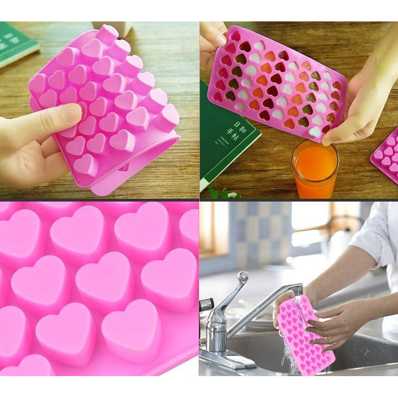 Molde Silicona Moldes Silicona Reposteria Gomita 55 Corazon Rosa
