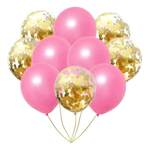 8 Globos Decoracion Cumpleaños Globos Metalico Corazon 3096 Rosado, Negro, Blanco