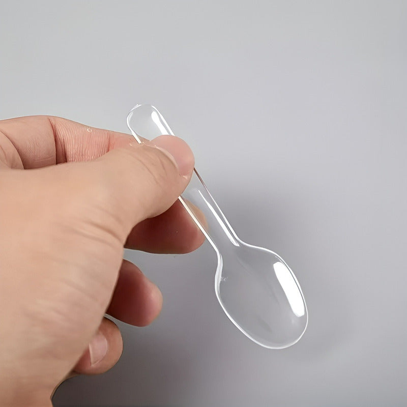 X200 Vasos Postres 60ml + 250 Cucharas Postres Desechables Trasnparente / Vasos Angulo Y Cucharas