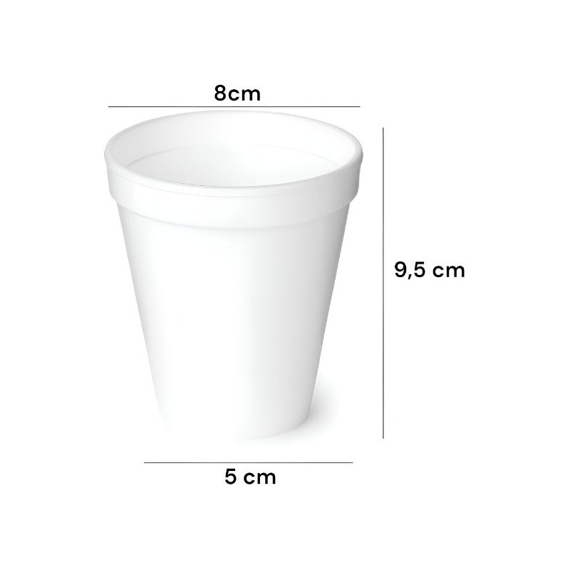 25 Vasos Desechables Plumavit Termico Vaso Cafe 8oz 240ml Blanco 240
