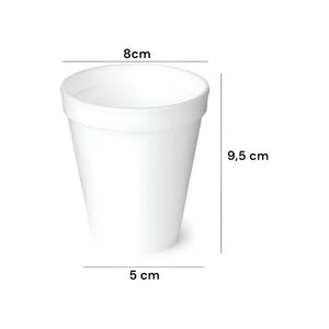 25 Vasos Desechables Plumavit Termico Vaso Cafe 8oz 240ml Blanco