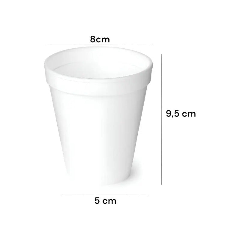 100 Vasos Desechables Plumavit Termico Vaso Cafe 8oz 240ml Blanco 240