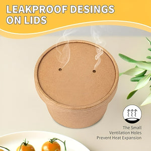 Set X100 Potes Contenedor De Alimentos Pote Kraft C/tapa 8oz