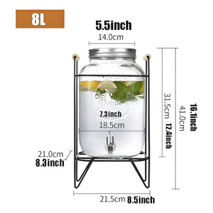 Dispensador De Bebidas Con Atril Dispensadores De Jugos 8l Jarros De Vidrio Doble Dispensador De Bebidas Con Atril Doble Jarro Jarra Doble Jugo Doble Sobremesa Portatil Pasteleriuscl