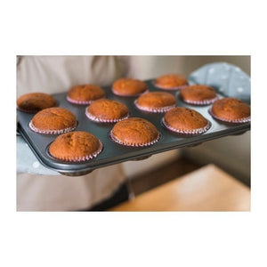 Molde 12 Muffins Cupcakes Placa Teflón Pettish Online Vc Color Negro