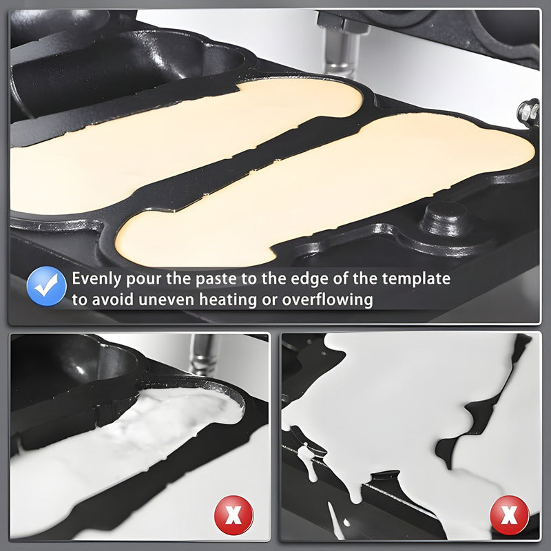 Maquina Para Waffles Wafleras Con Formas Waffle Pene 1600w Gris / Wafflera Pene