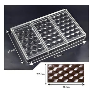 Molde De Chocolate Molde Policarbonato Barra Diamante 3d Moldes De Chocolate Policarbonato Insumos Reposteria Pasteleriacl