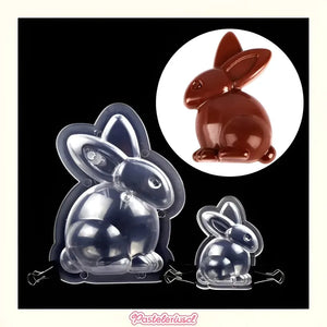 2 Moldes De Pascua Molde De Conejo Grande 3d Molde Para Pastel De Chocolate Bomba De Conejito Decoración De Pasteles De... Transparente