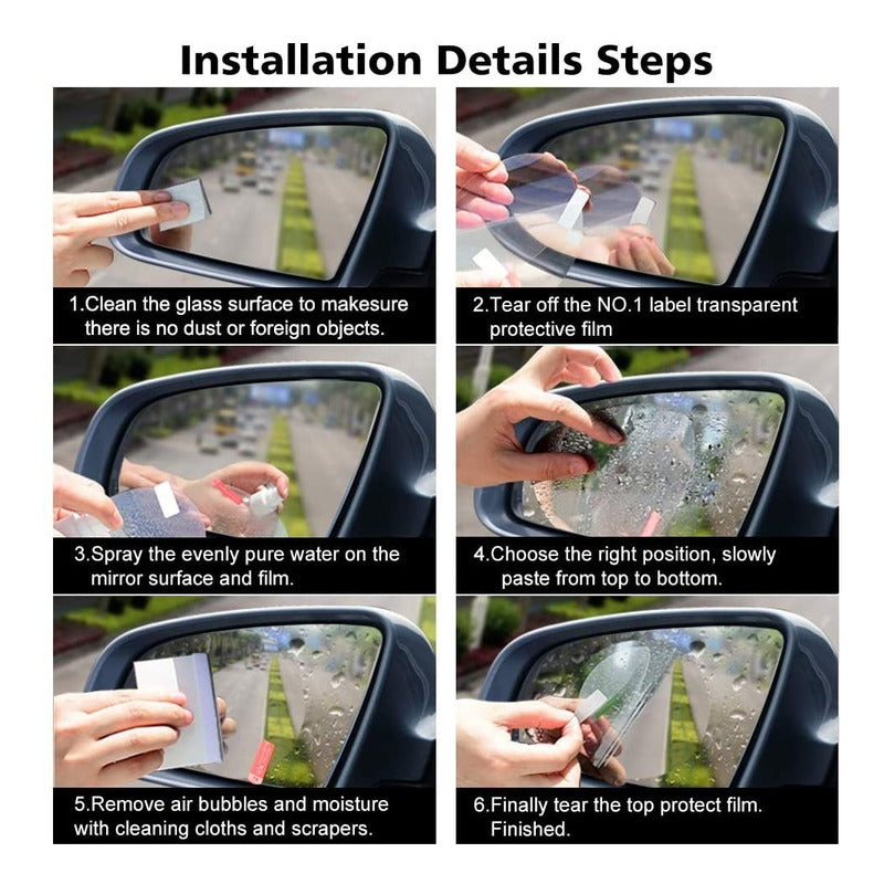 4 Lamina Antiempañante Anti Agua Laminas Espejo Retrovisor