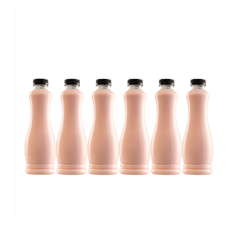 Pack 6 Botellas Plasticas Transparentes Botella C/tapa 800ml