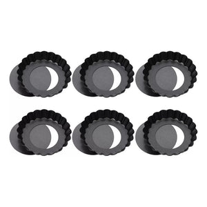 Pack X6 Moldes Tartaleta Desmontable Tarta Individual 8,5cm Gris Oscuro