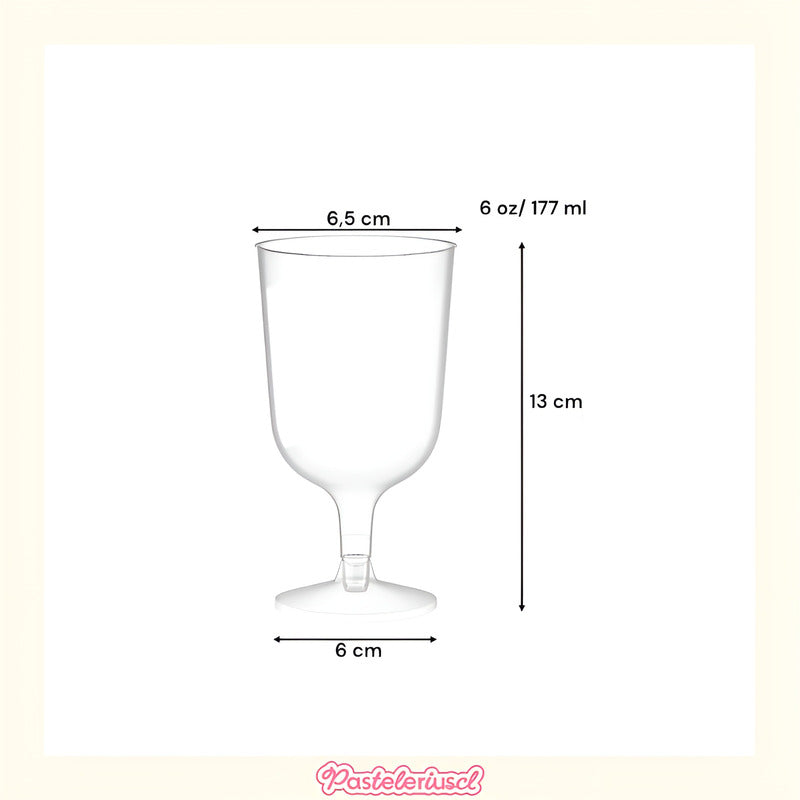 60 Copas De Vino Copas Plastico Desechables Transparente 6oz Transparente