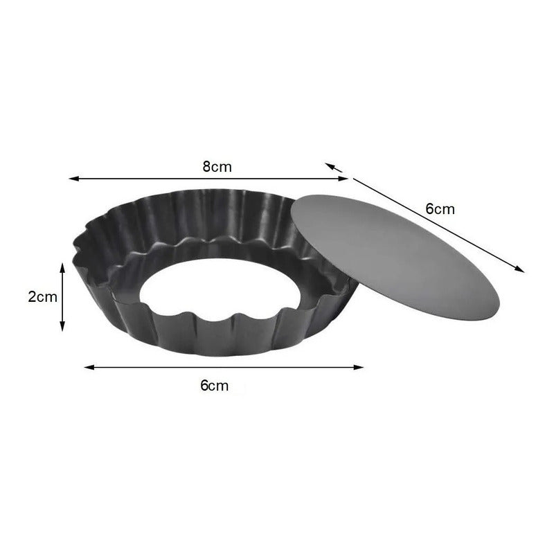Moldes Tartas Moldes Tartaleta Desmontable Individual 8cm Gris Desmontable 08395