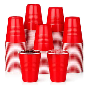50 Vasos Plasticos Vaso Desechable Grande Bicolor 16oz 473ml Rojo 473 Ml