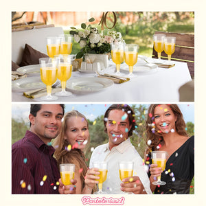 60 Copas De Vino Copas Plastico Desechables Transparente 6oz Transparente