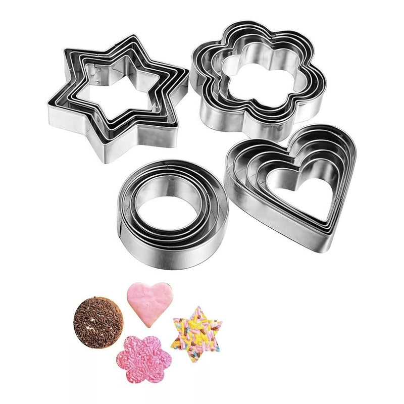 12 Moldes De Galleta Cortador Galletas Moldes Galletas 867 Plateado