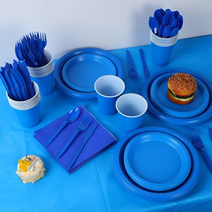 Set Cumpleaños Vasos Servilletas Platos Desechables 20 P/p Azul