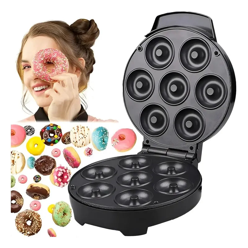 Maquina Para Donas Maquina De Donuts Mini Donas 1000w 7cav Máquina De Donas Eléctrica Máquina Para Donuts Equipo... Negro