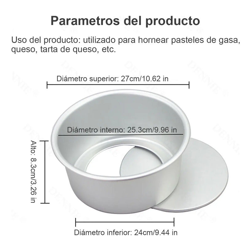 Molde De Aluminio Para Tortas Desmontable 24cm Molde De Aluminio 24cm Molde Redondo Desmontable 24cm Tarta Molde... Gris