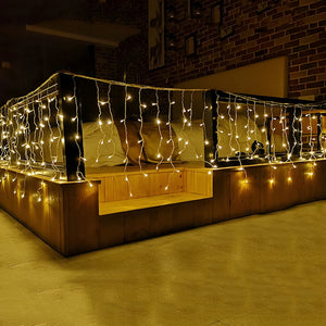 4 Cortina Luces Led Luces Navidad Cascada Luz Guirnalda 3mt Amarillo