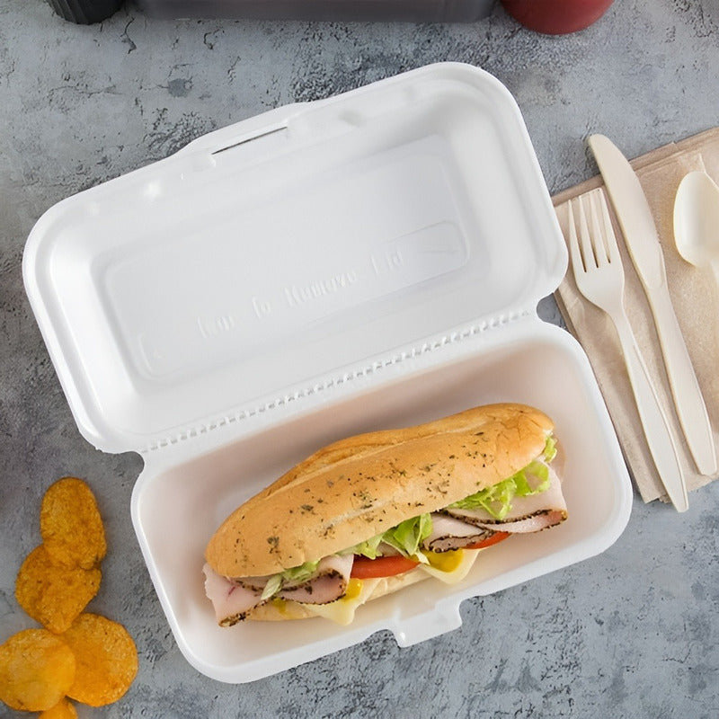 Bandejas De Plumavit Porta Completo Envase Comida Pack 50und