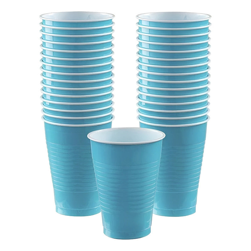 Set Cumpleaños Servilleta Vaso Plato Desechable Celeste 20p