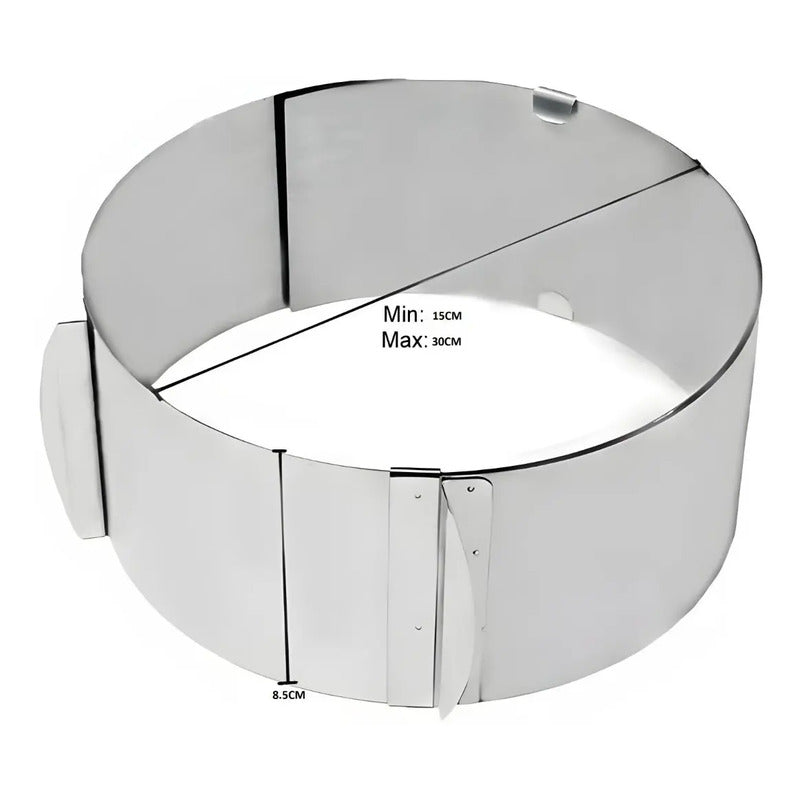 X4 Molde De Torta Molde Para Torta Anillo Redondo Ajustable  Gris Claro