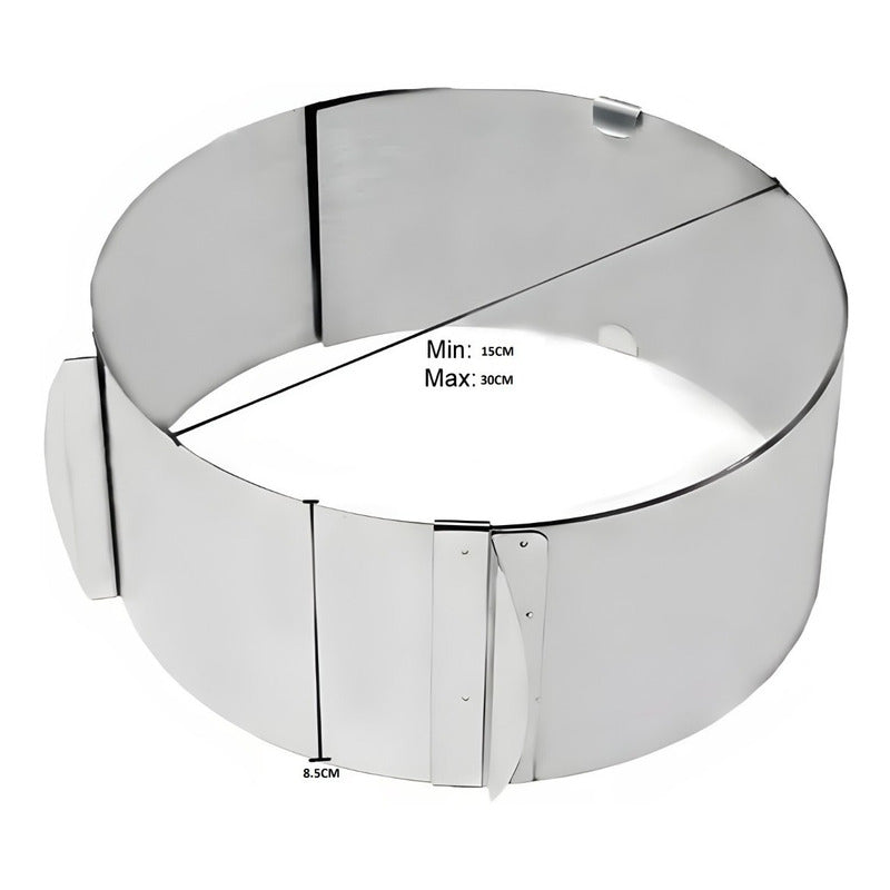 Molde De Torta Moldes Para Tortas Anillo Redondo Ajustable  Gris