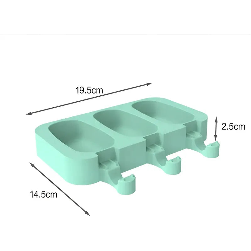 Moldes De Silicona Para Helados Molde Paletas Helado 3 Cavid Moldes Para Helado Con Palitos De Madera Molde Ovalados... Multicolor