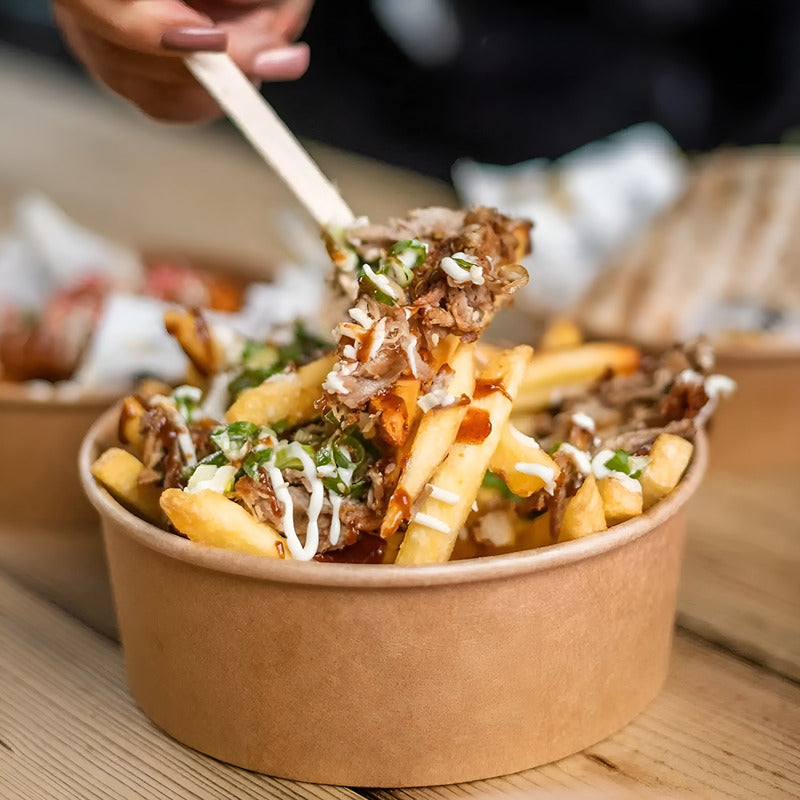 50 Bowl Con Tapa Bowls Plastico Bowl Kraft Envases 1000 Cc Beige