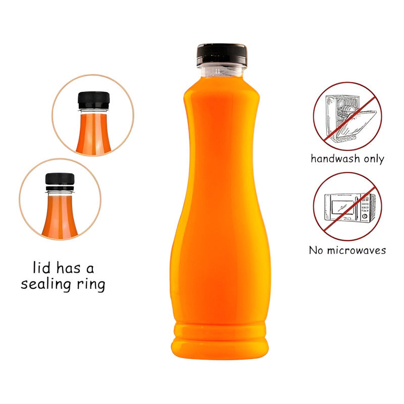 Set 12 Botellas Plasticas Transparentes Botella C/tapa 800ml Transparente