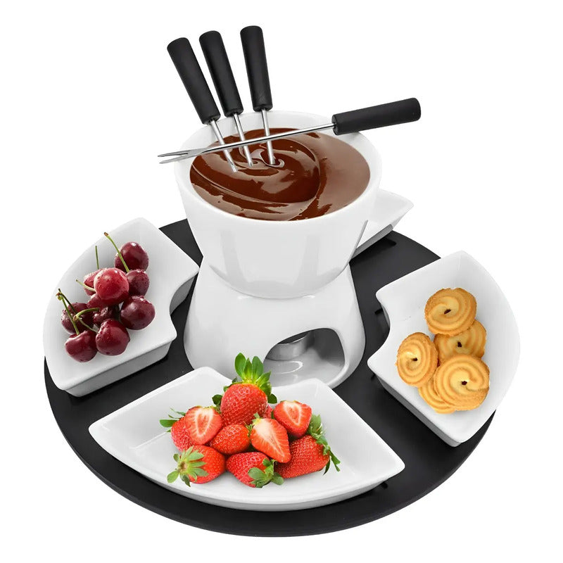 Fondue Chocolate Juego De Fondue Ceramica Fondue Queso 11pc Fondue Queso Olla Fondue Bandeja Fondue Ceramica Olla Fondue... Negro