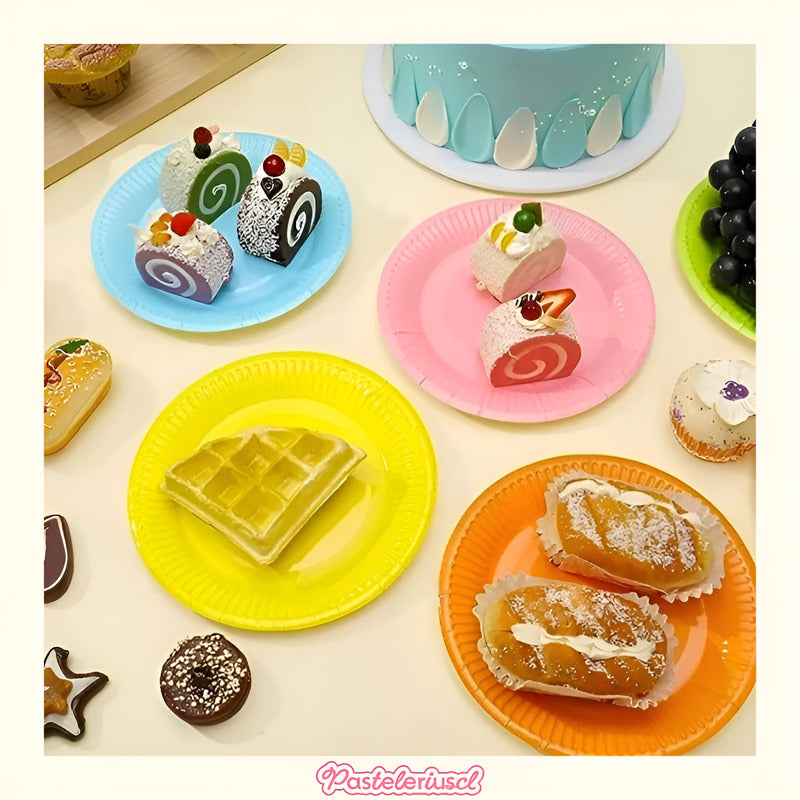 10 Platos Cumpleaños Platos De Papel Platos Desechables 18cm Amarillo