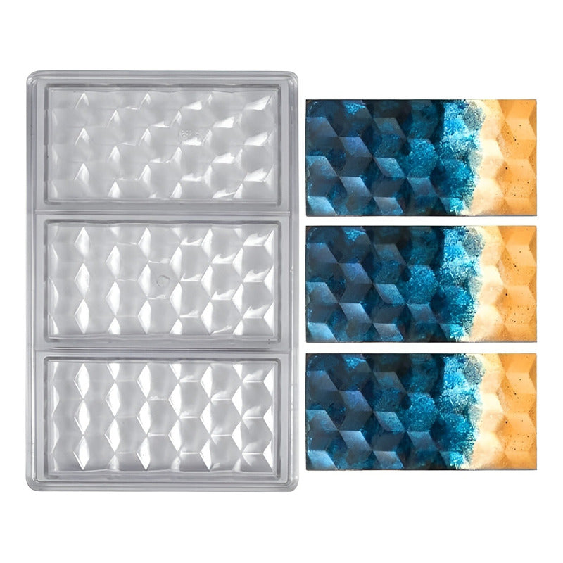 Molde De Chocolate Molde Policarbonato Barra Hexagono 3 Cav