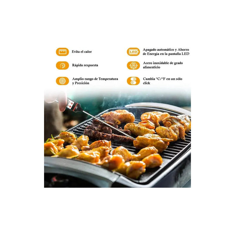 Termómetro Digital De Cocina Gastronómico Negro
