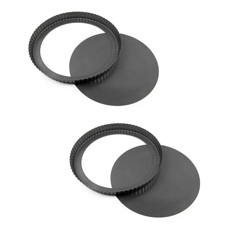 Pack X2 Molde Desmontable Moldes Desmontables Tartaleta 32cm - Gris