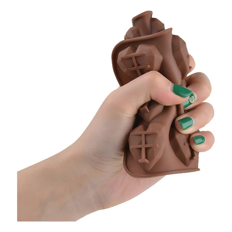 2 Moldes Mini Corazon Diamante Molde Corazón Geometrico 15 Bordó