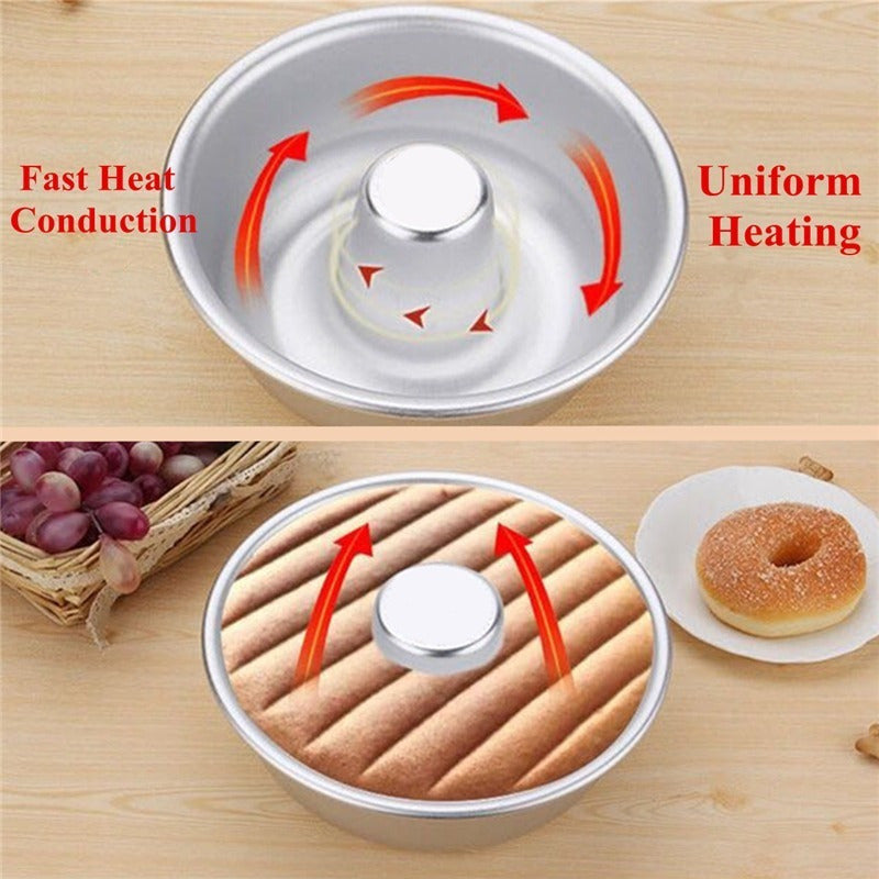 Molde Torta Molde Queque Redondo Molde Aluminio Flanera 32cm Plateado