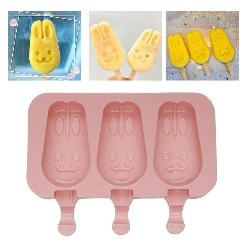 Moldes De Silicona Para Helados Molde Paletas Helado Conejo - Multicolor