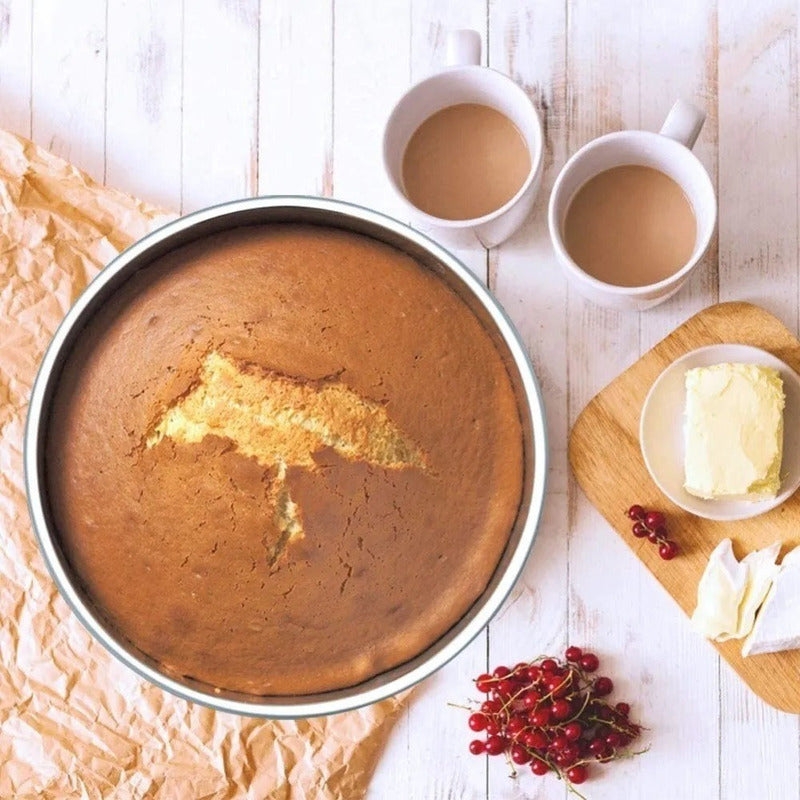 Moldes De Aluminio Para Tortas Molde Queque Molde Torta 30cm Plateado