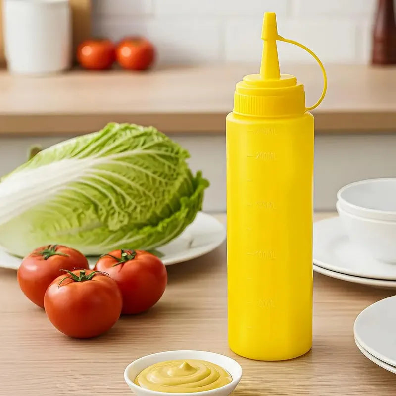 Set De 2 Dispensadores Para Salsa Pote De Salsas Dispensador Botellas Para Salsa Dispensador De Salsa Plastico... Amarillo/rojo