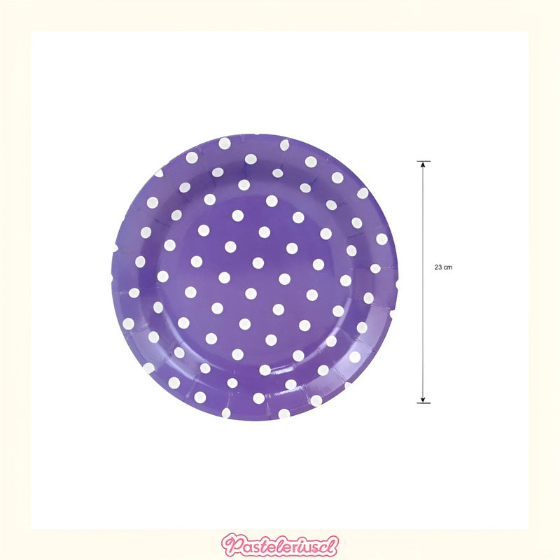 10 Platos De Papel Platos Cumpleaños Platos Desechables 23cm Violeta